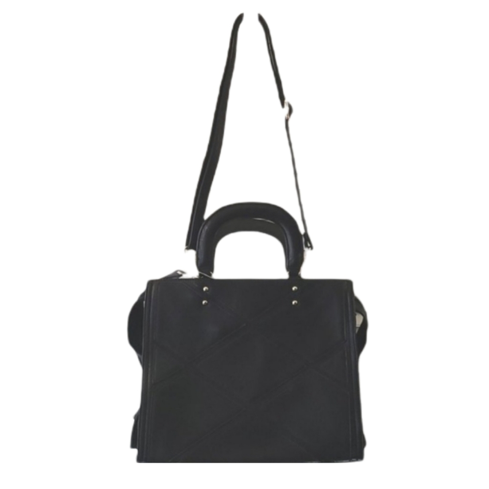Black Purse Long Handle Straps Shoulder Bag New Big Medium